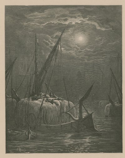 Barche sul Tamigi da Gustave Dore