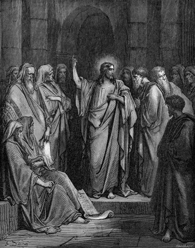 Cristo nella sinagoga da Gustave Dore