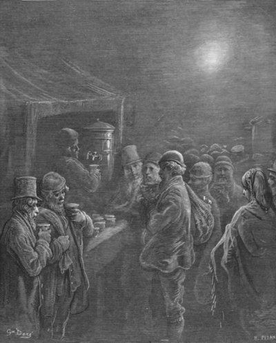 Bancarella del caffè - Mattina presto da Gustave Dore