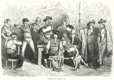 Compagnia in una locanda spagnola (incisione) da Gustave Dore