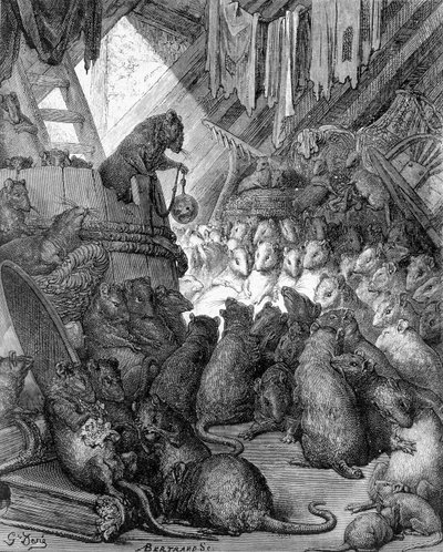 Consiglio tenuto dai topi - in "Favole" di La Fontaine, ill. di Gustave Doré da Gustave Dore