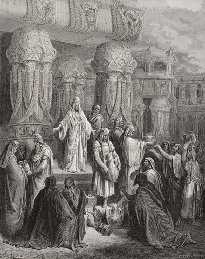 Ciro che restituisce i vasi del tempio, illustrazione da 