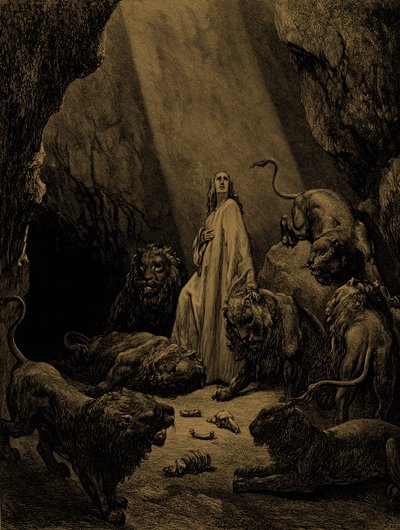 Daniele nella fossa dei leoni, di Doré da Gustave Dore