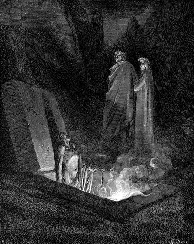 Dante e Virgilio guardano nell