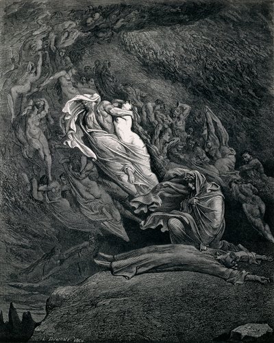 Dante e Virgilio con Paolo e Francesca, illustrazione per l