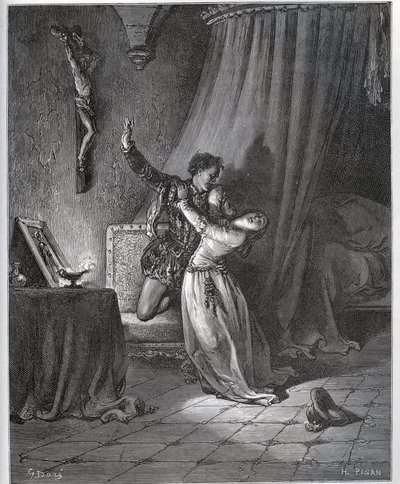 Don Fernand dichiara il suo amore a Dorothee - da "Don Chisciotte della Mancia" di Miguel Cervantes da Gustave Dore