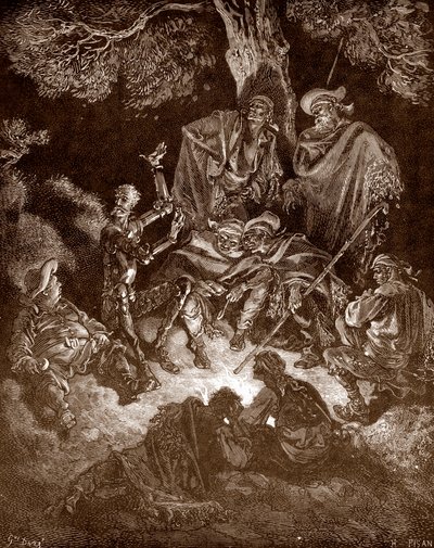 Don Chisciotte e Sancho Panza con i caprai (incisione di Gustave Doré per 