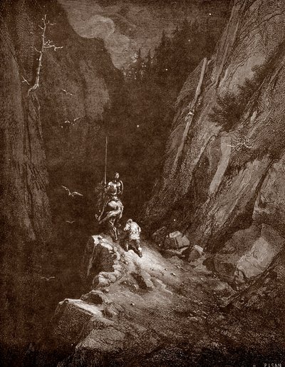 Don Chisciotte e Sancho Panza nel cuore della Sierra Morena Incisione di Gustave Doré (1832-1883) per 