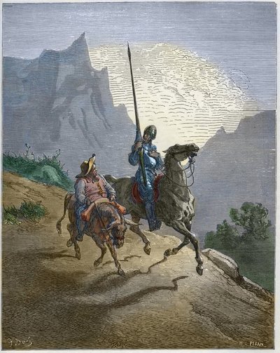 Don Chisciotte con Sancho Panza - Don Chisciotte della Mancia di Miguel Cervantes da Gustave Dore