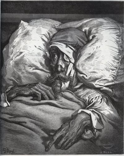 Don Chisciotte ferito - da "Don Chisciotte della Mancia" di Miguel Cervantes (1547-1616) - xilografia su disegno di Gustave Doré da Gustave Dore