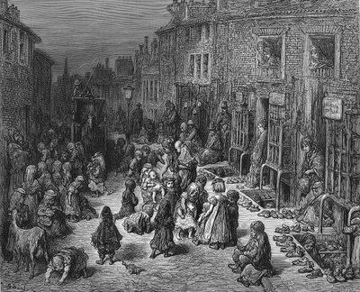 Dudley Street, Seven Dials: Da Gustave Dore e Blanchard Jerrold London: A Pilgrimage London 1872 da Gustave Dore