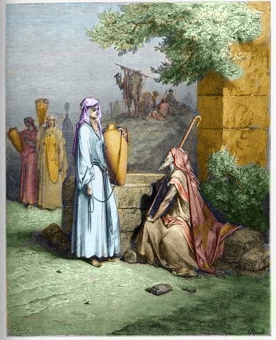 Eliezer e Rebecca - Eliezer, il servo di Abramo, riceve un bicchiere d