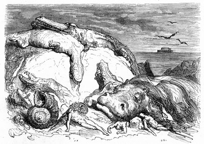 Incisione di Gustave Doré intorno al 1850: evocazione di un diluvio apocalittico che combina tradizione biblica (si può vedere in lontananza l