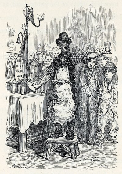 Venditore di birra allo zenzero negli anni 1870 da Gustave Dore