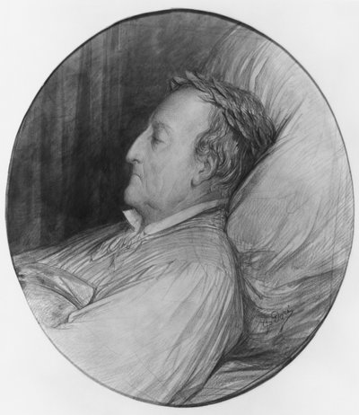 Gioacchino Rossini sul letto di morte, 1868 da Gustave Dore