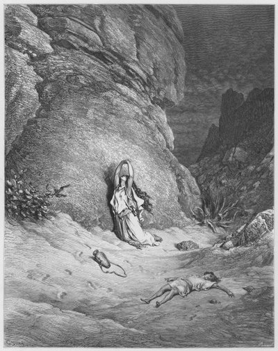 Agar e Ismaele nel deserto da Gustave Dore