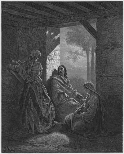 Bibbia di Gustave Doré: Gesù a casa di Marta e Maria da Gustave Dore