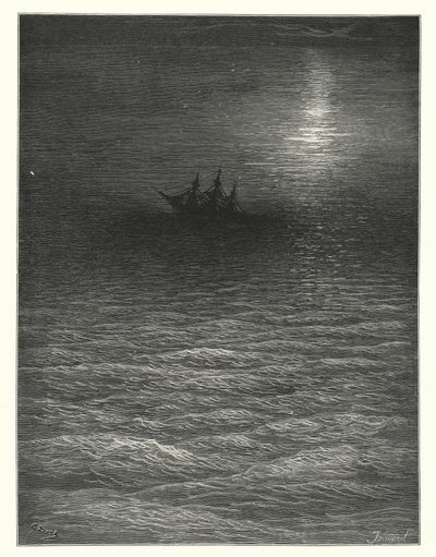 Illustrazione di Gustave Doré per La ballata del vecchio marinaio di Coleridge (incisione) da Gustave Dore