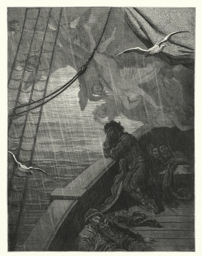 Illustrazione di Gustave Doré per La ballata del vecchio marinaio di Coleridge (incisione) da Gustave Dore