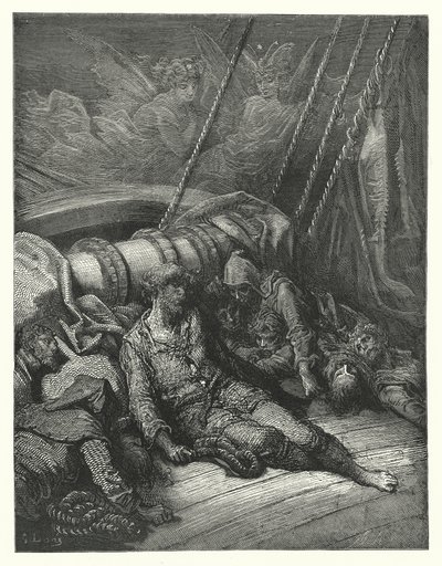 Illustrazione di Gustave Doré per La ballata del vecchio marinaio di Coleridge (incisione) da Gustave Dore