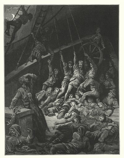 Illustrazione di Gustave Doré per La ballata del vecchio marinaio di Coleridge (incisione) da Gustave Dore