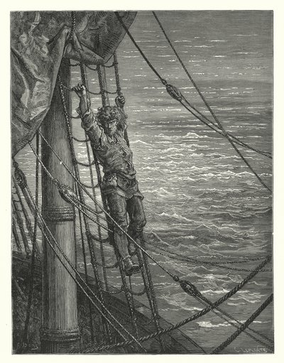 Illustrazione di Gustave Doré per La ballata del vecchio marinaio di Coleridge (incisione) da Gustave Dore