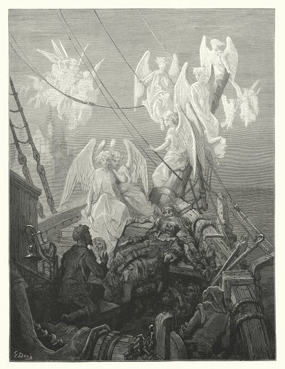 Illustrazione di Gustave Doré per La ballata del vecchio marinaio di Coleridge (incisione) da Gustave Dore