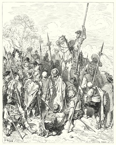 Don Chisciotte di Gustave Doré: "Secondo le leggi delle armi, vi fate davvero del male, pensando di essere offesi" da Gustave Dore