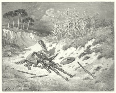 Don Chisciotte di Gustave Doré: "Ahimè! dove sei, cara signora, che per il mio dolore non ti lamenti?" da Gustave Dore
