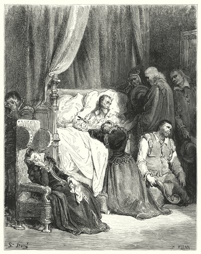 Don Chisciotte: Morte di Don Chisciotte (incisione) da Gustave Dore
