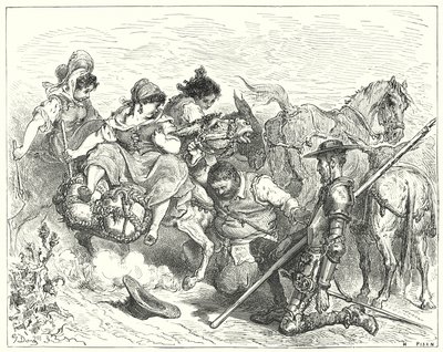 Don Chisciotte di Gustave Doré: "Don Chisciotte guardava con occhi dubbiosi e sconsolati la creatura che Sancho chiamava regina e signora" da Gustave Dore