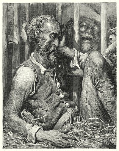 Don Chisciotte non era tanto stupito per il suo incantesimo quanto per il modo in cui era avvenuto da Gustave Dore