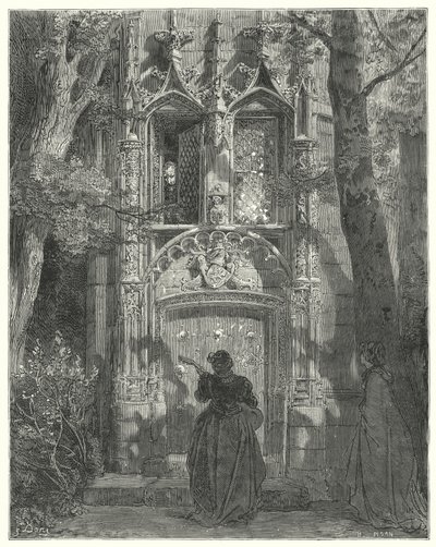 Don Chisciotte di Gustave Doré: "Qui la damigella corteggiatrice terminò la sua canzone" da Gustave Dore