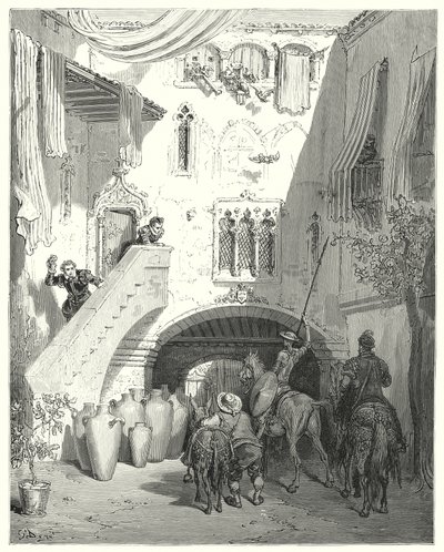 Don Chisciotte di Gustave Doré: "Oh, urne di Toboso! che risvegliate nella mia mente i pensieri del dolce pegno dei miei più amari dolori!" da Gustave Dore