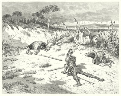 Don Chisciotte di Gustave Doré: "Sancho, ho sempre sentito dire che fare una gentilezza ai contadini è come gettare acqua nel mare" da Gustave Dore