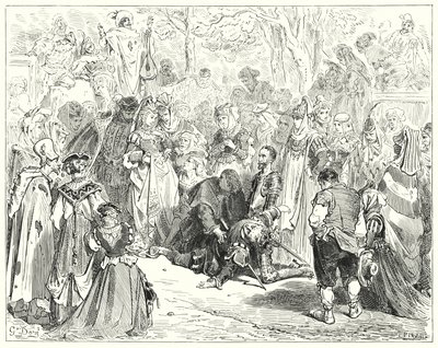 Don Chisciotte di Gustave Doré: "La povera vergine, tremante e spaventata senza dire una parola, venne dal povero Basilio" da Gustave Dore