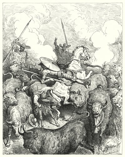 Don Chisciotte di Gustave Doré: "Li calpestarono senza pietà" da Gustave Dore