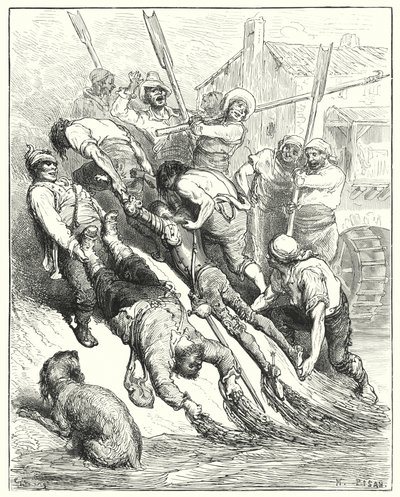 Furono entrambi trascinati a riva, più inzuppati che assetati da Gustave Dore