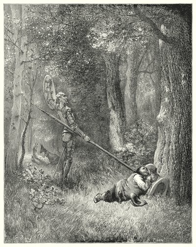 Don Chisciotte di Gustave Doré: "A tutta questa bella esposizione Sancho non rispose una parola" da Gustave Dore