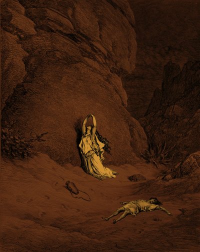 Agar e Ismaele, incisione di Doré - Bibbia da Gustave Dore