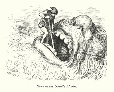 Hans nella bocca del gigante (incisione) da Gustave Dore