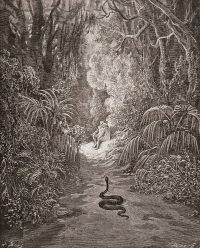 Illustrazione di Gustave Doré per Paradiso Perduto di John Milton Libro IX versi 434 e 435 da Gustave Dore