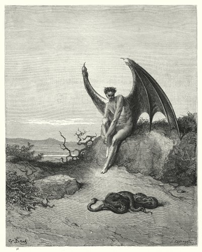 Illustrazione di Gustave Doré per il Paradiso Perduto di Milton, Libro IX, versi 182, 183 da Gustave Dore