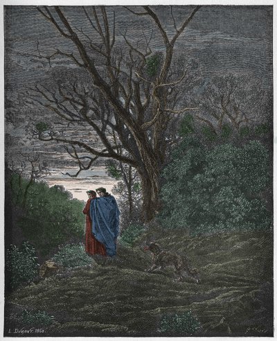 Inferno, Canto 1: Appare la lupa, illustrazione da "La Divina Commedia" di Dante Alighieri, 1885 da Gustave Dore