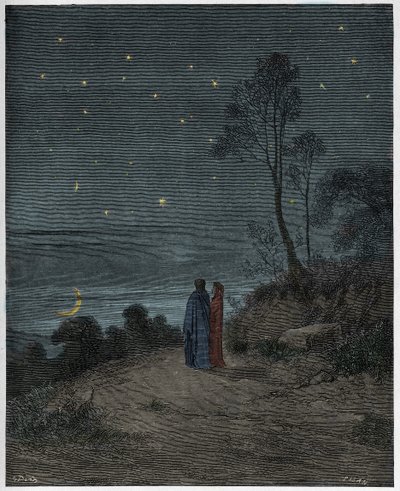 Inferno, Canto 2: Il cielo che si oscura della prima notte, illustrazione da "La Divina Commedia" di Dante Alighieri, 1885 da Gustave Dore