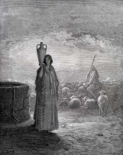 Giacobbe che cura i greggi di Labano da Gustave Dore