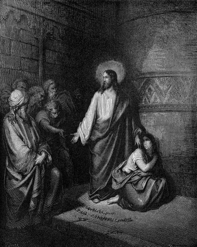 Gesù e la donna adultera da Gustave Dore
