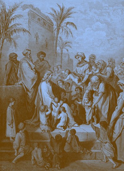 Gesù benedice i bambini, di Doré da Gustave Dore