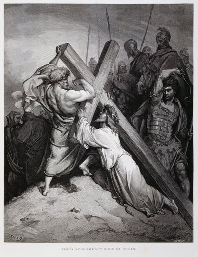 Gesù porta la croce, Illustrazione dalla Bibbia di Doré da Gustave Dore