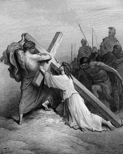 Gesù cade sotto la croce da Gustave Dore